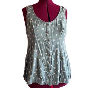 Womens Top Size 2XL Tank Adjustable Back Floral Structure Business Casual Summer